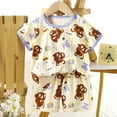 thumbnail image 2 of Utoimkio Little Boy Girls Summer Outfits Cute Short Sleeve Tops and Shorts Set Toddler Summer Clothes, 2 of 3