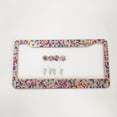 thumbnail image 2 of 2Pack Multicoloured Bling License Plate Frame for Women,2 Pack Stainless Steel Rhinestone License Plate Frames, 2 of 6