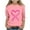 Pink, variant on BRGZLK Breast Cancer Shirts for Kids Trendy Pink Ribbon Pattern Tee Loose Round Neck 3/4 Sleeve Casual Pullover Top Black 3-4 Years