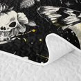 thumbnail image 5 of Homewish Gothic Moths Skull Twin Quilt Set,Moon Floral Twin Coverlet Set,Cream Black,Halloween Duvet,2-Piece, 5 of 7