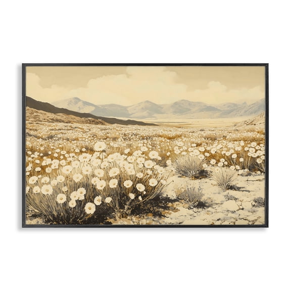Stupell Industries Desert Wildflowers in Golden Valley Black Framed Giclee Art, design by Franklyn Gregory
