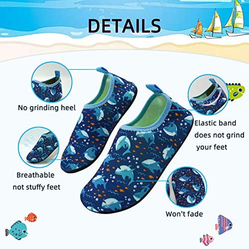 MIG HOG Water Shoes for Kids Fast Dry Non-Slip Swim Water Shoes Barefoot Aqua Socks Non-Slip for Beach Pool Boys,Girls,Toddler