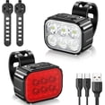 thumbnail image 1 of Luz delantera y trasera para bicicleta, potente luz LED para bicicleta, recargable por USB, 8/12 modos, resistente al agua IPX65, ideal para ciclismo de montaña o de noche, luz de seguridad para hombr, 1 of 5