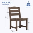 thumbnail image 5 of KINGYES All Weather Outdoor Dining Chairs Set of 4, HDPE Oversized Patio Chairs, Dark Brown, 5 of 6