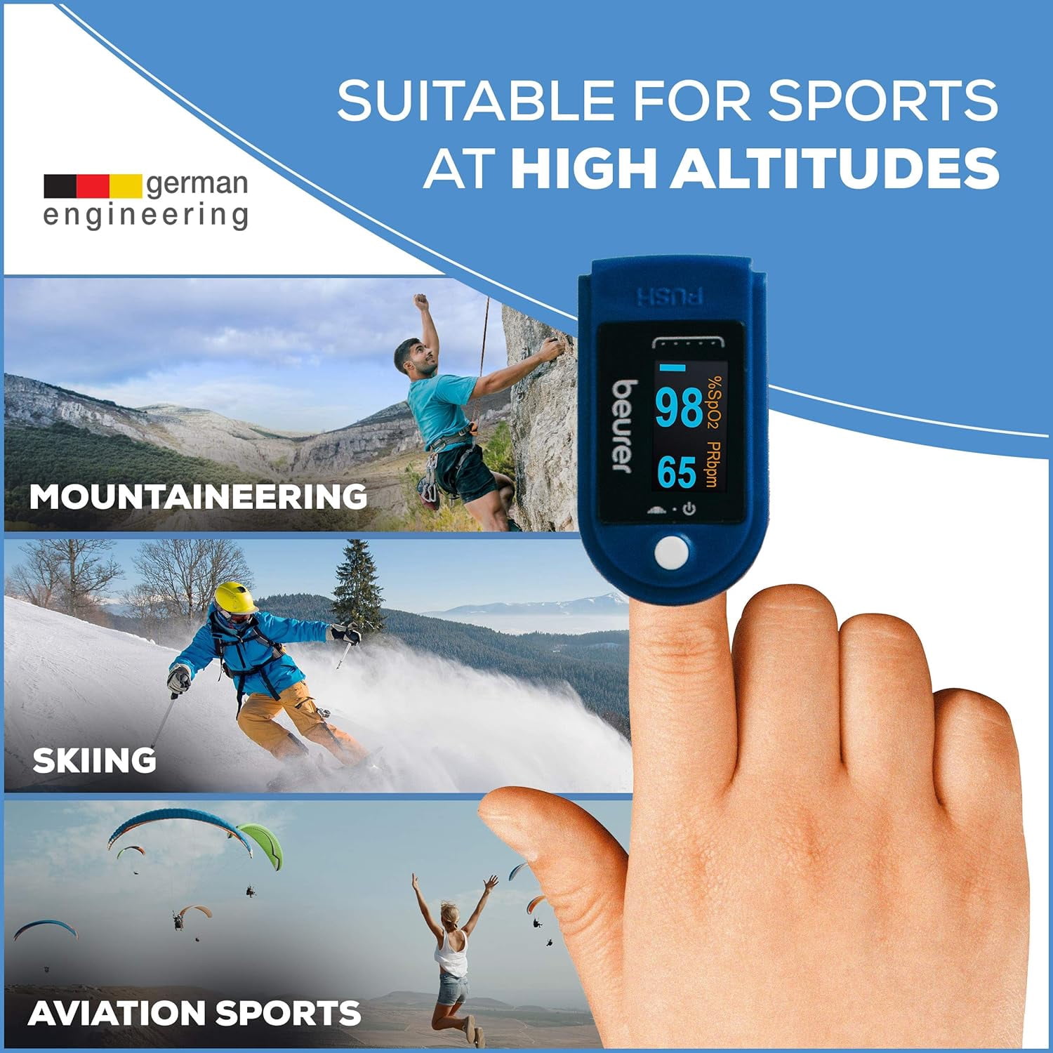 Beurer Pulse Oximeter, PO50 - One Size
