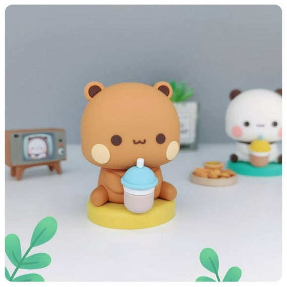 2024 Bubu Dudu Panda Bear Figure Toys Collectible Cute Action Kawaii Bear Toy Doll Ornament Home Deroc Birthday Christmas Gift
