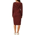 thumbnail image 3 of INSPIRE CHIC Women's Hoodie Dress Casual Pullover Sweater Long Sleeve Sweatshirts Midi Dress with Pocket, 3 of 5