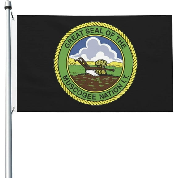 Seal Of The Muscogee Creek Nation Flag 3x5 Ft Outdoor Decoration Banner Yard Flag With Grommets