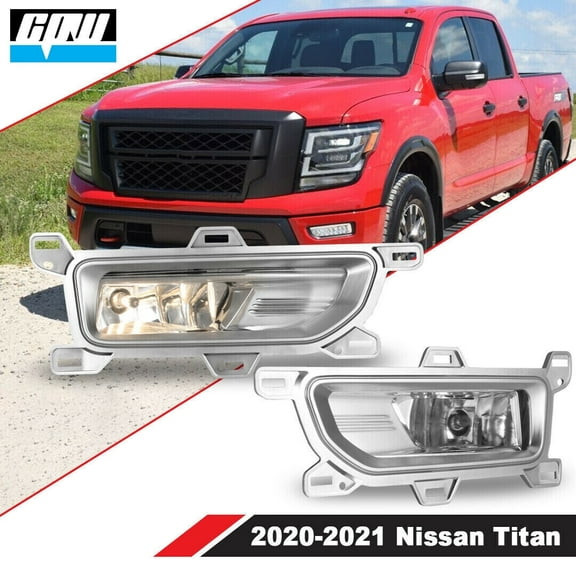 For 2020-2025 NISSAN TITAN（Not fit for TITAN XD model） Fog Lights w/Bezels Wiring kit Switch Clear Lens Pair