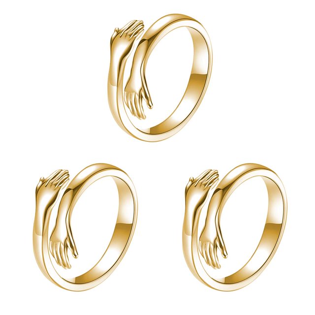 Guardurnaity Anillo Metal Anillo Abierto Ajustable Mujer Mano Anillo Aleación Oro Plata Mano Joyería para Fiesta Regalo, Oro Type1 NO1 Guardurnaity CBP153362