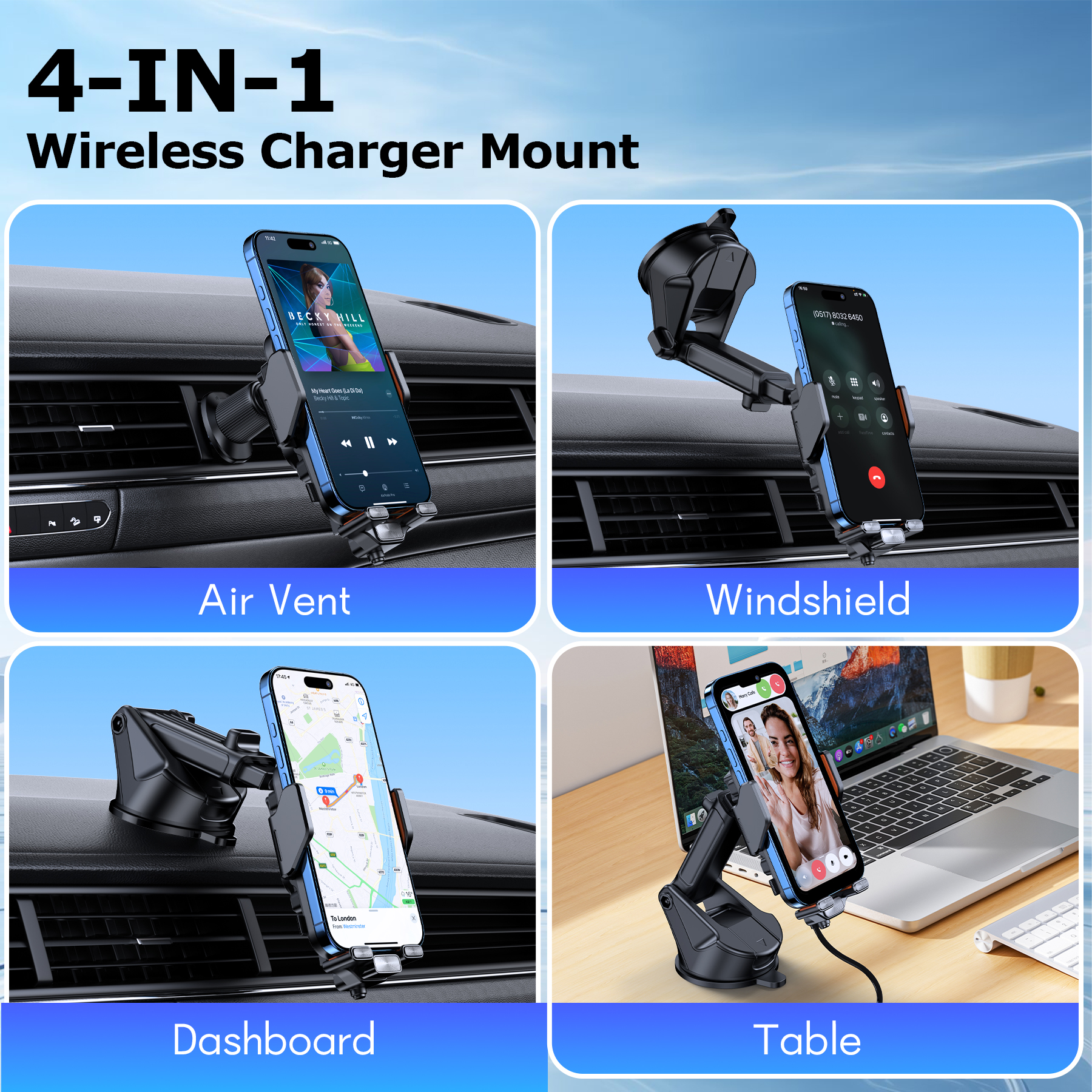 VEAT00L X16s Wireless Car Charger Mount 15W photo 6