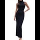 thumbnail image 1 of Vestido Informal de Punto Acanalado para Mujer, Sin Mangas, Ajustado, Elegante, para Salir A la Playa o Vacaciones. Negro L, 1 of 10
