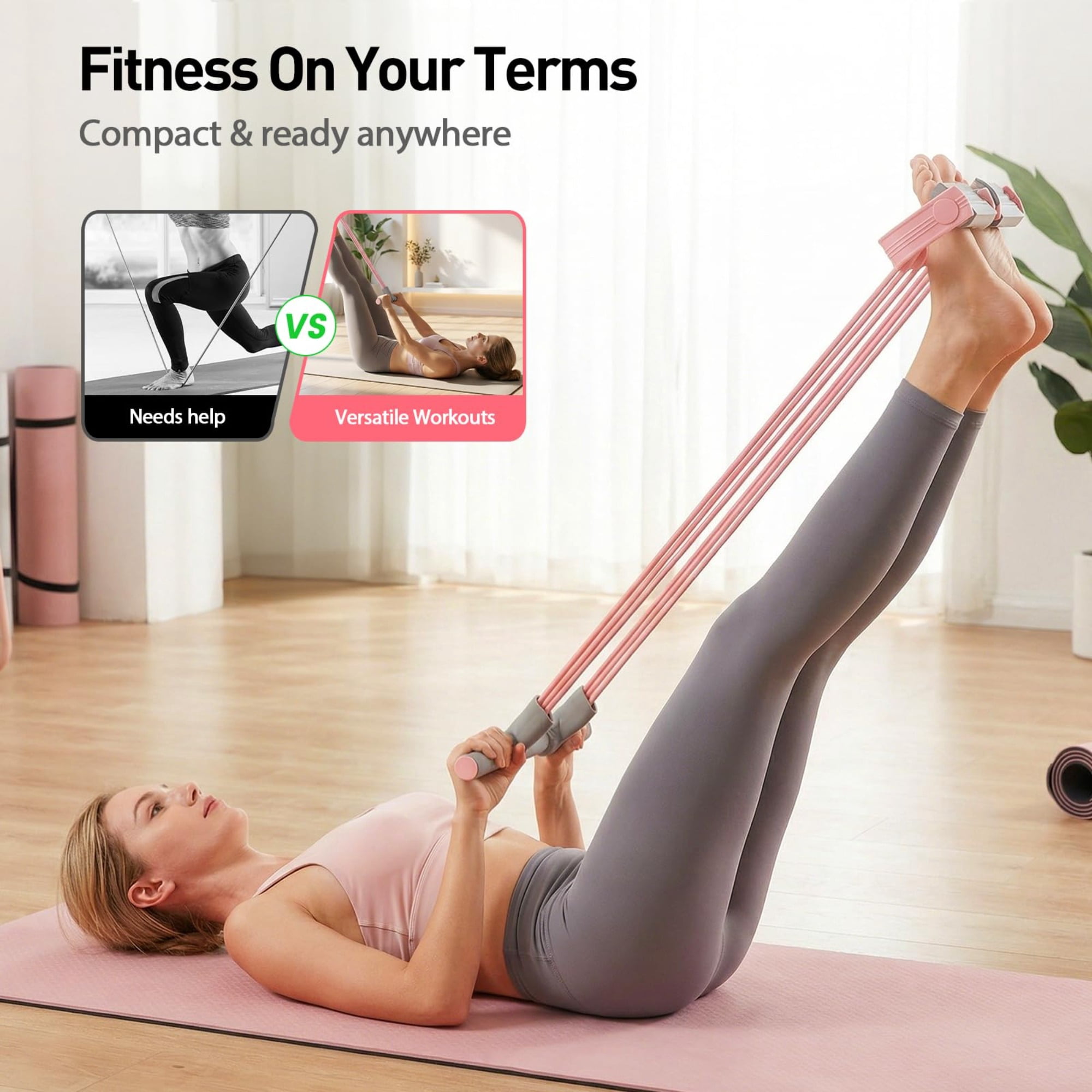Pedal Resistance Bands with Handles, Multifunction Elastic Yoga Resistance Band,Foot Pedal Resistance Band,Yoga Elastic Exercise Bands