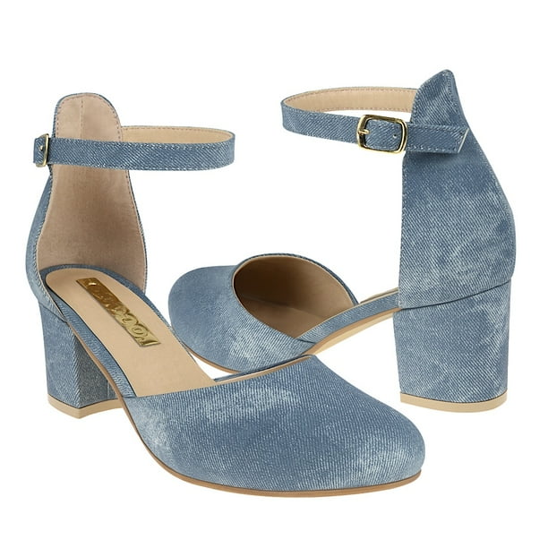 TACONES CASUALES DAMA STYLO 5382 SIMIPIEL AZUL Stylo 5382