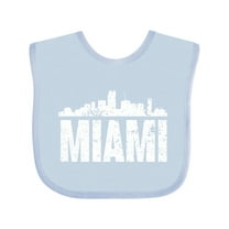 Inktastic Miami Skyline Grunge Boys or Girls Baby Bib