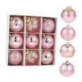 thumbnail image 4 of 9 adornos navideños de bolas brillantes, decoración colgante navideña surtida de 7,6 cm (3 pulgadas), irrompibles para jardín, , conciertos de Rosa, 4 of 8