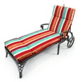 thumbnail image 2 of Jordan Manufacturing 72" x 22" Frawley Saxony Multicolor Stripe Rectangular Outdoor Chaise Lounge Cushion with Ties and Hanger Loop, 2 of 12