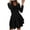 Black, variant on Fesfesfes Women Dress Fall Solid Causal V-Neck Cuasal Long Sleeve Pullover Comfy Dress Tops on