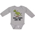 thumbnail image 3 of Inktastic Nana and Grandpa Love Me Dinosaur Grandson Boys Long Sleeve Baby Bodysuit, 3 of 5