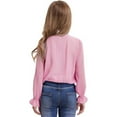 thumbnail image 5 of REDARER Kids Girls Long Sleeve Party Blouses Kids Elegant Ruffled Button Down Shirts School Tops,Size:3-4 Years, 5 of 7