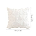 thumbnail image 3 of Butterfly Embossed Faux Fur Throw Pillow, Soft Plush Tufted Square Cushion with 3D Butterfly Pattern, Decorative Accent Pillow for Sofa, Bed, Living Room and Bedroom Decor 18x18in, 3 of 6
