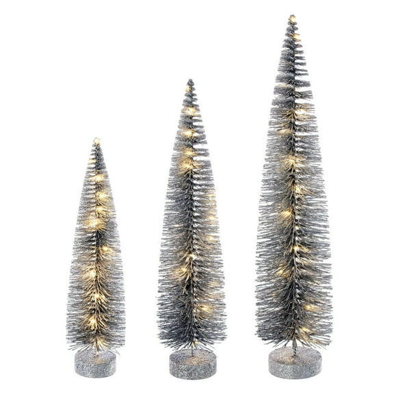 16"-20"-24" Silver Bottle Brush Clear Lt