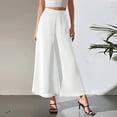 thumbnail image 2 of Garbnen Chiffon Palazzo Pants for Women Flowy Wide Leg Cropped Pants for Women Beach Outdoor Trendy Womans Lounge Pants with Pockets, 2 of 7