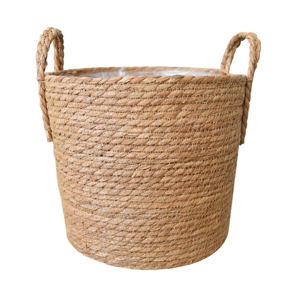Woven Seagrass Plant Basket Wicker Belly Basket Planter Indoor with