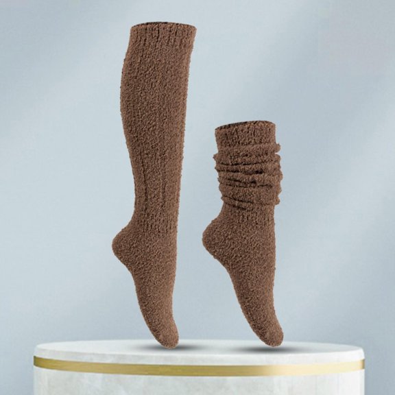 Ajshakl Yoga Socks, Women'S Thick Socks Winter Extra And Moon Autumn Warm Home Stockings, Brown