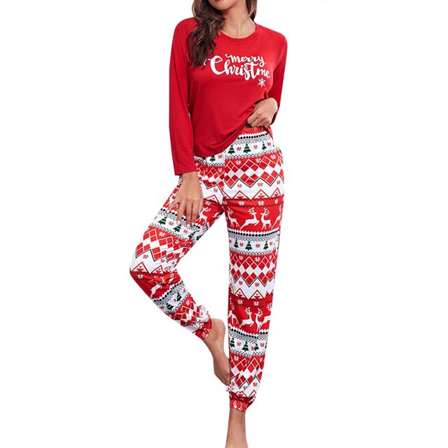 Pijamas victoriano Gibobby Ropa navideña Conjunto de pijamas de dos piezas Rojo S