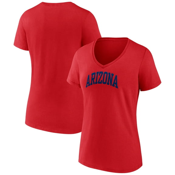 Women's Red Arizona Wildcats Arch V-Neck T-Shirt