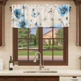 thumbnail image 6 of Blue Spring Floral Curtain Valances for Windows, Kitchen Valance Window Treatments Panel 2 Pack, Vintage Butterfly Botanical Rod Pocket Short Curtains for Bathroom Bedroom 60 x 18 Inch, 6 of 8