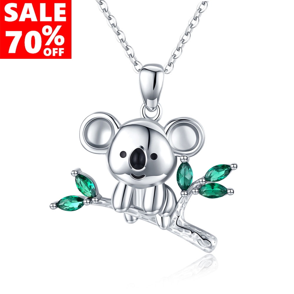 Koala Bear USB Memory Stick Thumb Drive Silver Metal Chrystal Jewelry Necklace 