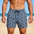 thumbnail image 2 of Mens Swim Shorts Swim Trunks with Double Layer Surf Comfortable Hawaiian Print Casual Vacation Beach Shorts for Men, 2 of 9