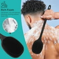 thumbnail image 5 of Texture Shower Brush Long Handle Soft Silicone Sturdy Nylon Gentle Deep Clean Bathing Accessories, 5 of 7