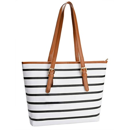 Tote Bag for Women, Coofit Vintage Strips Casual Large Capacity...