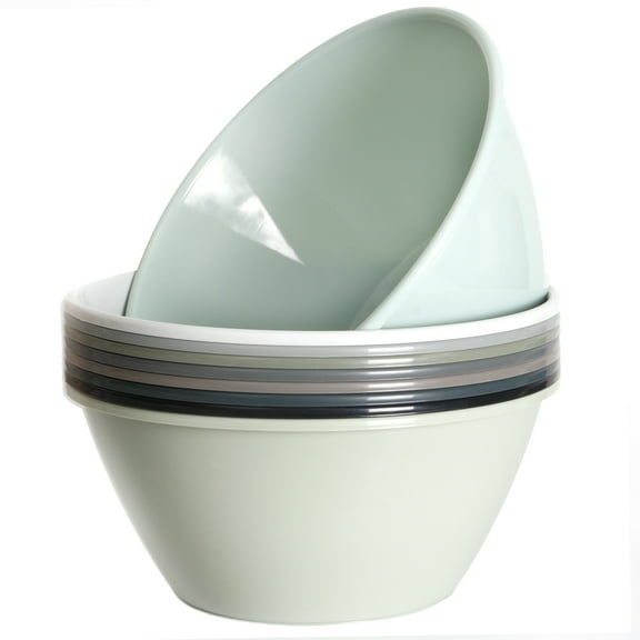 11 inch 120OZ Plastic Mixing and Serving Bowls, Large Popcorn Bowls, Salad Bowls, Chip and Dip Serving Bowls, Set of 9 - Urban YE392.412