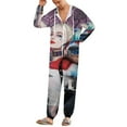 thumbnail image 2 of Harley Quinn Women Men Pajamas Zipper Onesie Jumpsuit Hooded One Piece Sleepwear, 2 of 8