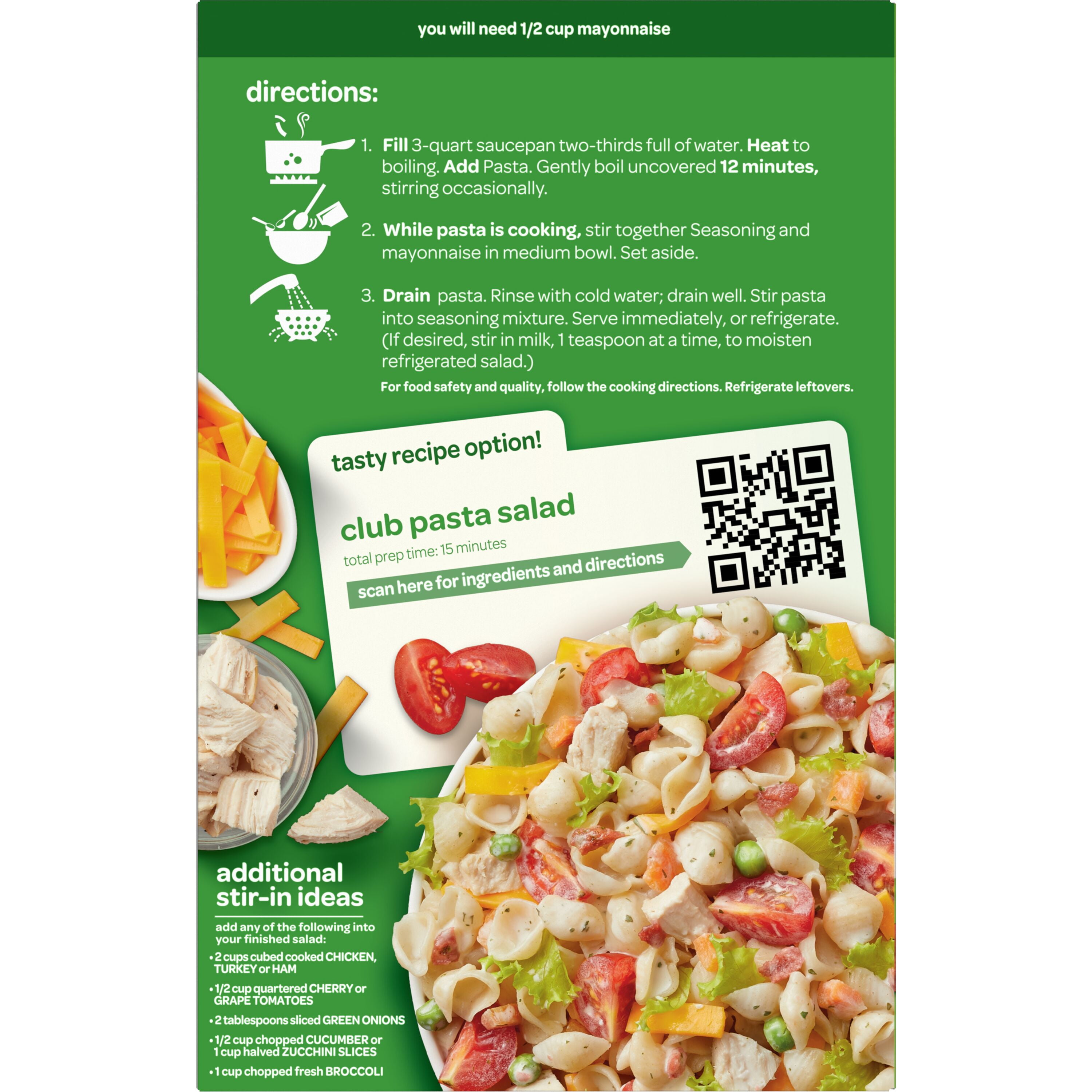(12 pack) Suddenly Salad Ranch & Bacon Pasta Salad Mix with Vegetable Blend & Seasoning, 7.5 oz Box