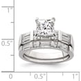 thumbnail image 3 of Sterling Silver Rhodium-Plated Cz 2 Piece Wedding Ring Set (Size 7) Made In China qr1335-7, 3 of 5