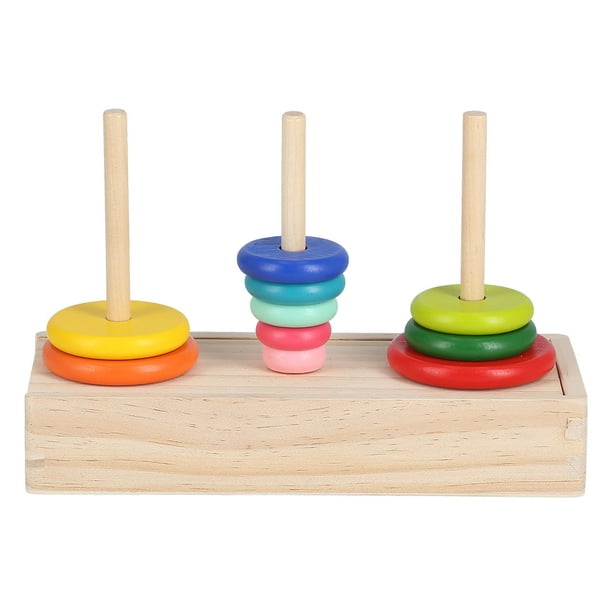 Fdit Torres De Madera De Hanoi – Puzzle Lógico De 10 Anillos Con Caja De Almacenamiento, Para Niños Desde 5 Años