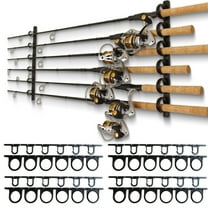 Rush Creek Creations, Ceiling Fishing Rod Holder for 6 Rods, Fishing Pole Holder for Garage Organization and Wall Storage, for Fishing Reels, Fishing Gear, and Fishing Accessories 4 Pack