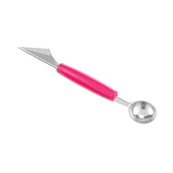 Dispositif de Sculpture de Boules de Fruits à Double Tête 2 en 1 Cuillère à Eau Pelle à Citron Pot à Melon Purée Cuillère à Crème Glacée