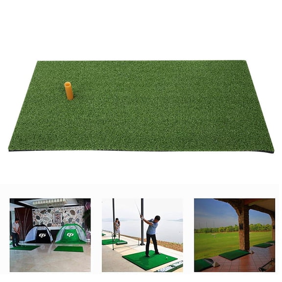 LYUMO Golf Hitting Mat Indoor Outdoor Golf Swing Practice Grass Mats with Rubber Golfing Tee