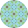 thumbnail image 1 of Ahgly Company Machine Washable Indoor Round Transitional Aquamarine Green Area Rugs, 3' Round, 1 of 7