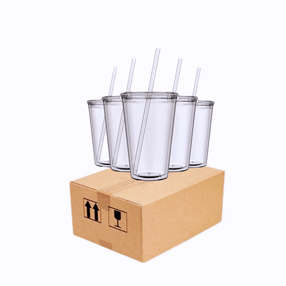 Case of 25pcs 22oz/650ml Plastic Tumbler Double Wall Acrylic Insulated