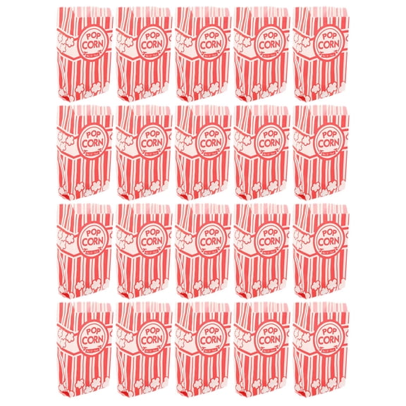 LOLIPPYY Set of 20 Red Paper Popcorn Containers for Movie and Party Snack Storage Bags