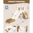 thumbnail image 3 of KORIMEFA 7-in-1 Toddler Slide Set, Outdoor Indoor Playset Slide for Kids Age 1-3 with Golf, Basketball Hoop, Backyard Playground Climbing Theme Baby Slide Toy, 3 of 19