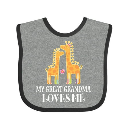 

Inktastic My Great Grandma Loves Me Giraffe Gift Baby Girl Bib