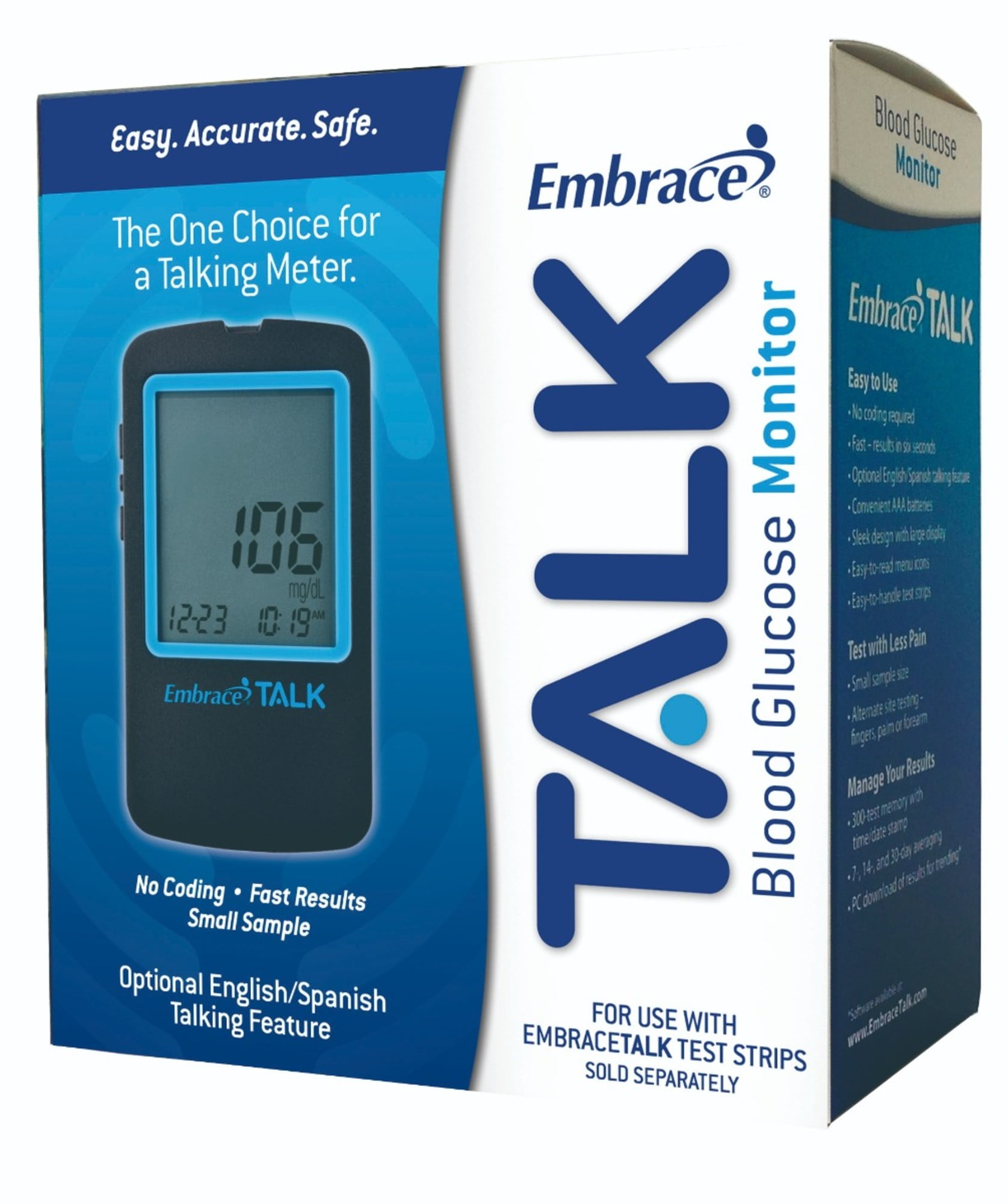 embrace talk glucometer